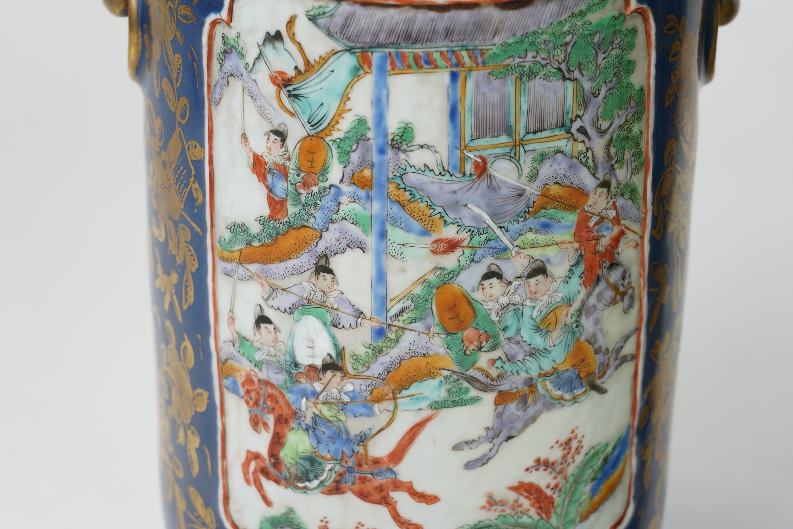 A pair of Chinese ‘warriors’ vases, early 20th century